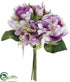 Silk Plants Direct Peony, Hydrangea Bouquet - Lavender Green - Pack of 12