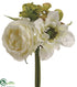 Silk Plants Direct Rose, Hydrangea, Anemone Bouquet - Cream Green - Pack of 24