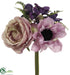 Silk Plants Direct Rose, Hydrangea, Anemone Bouquet - Lavender Purple - Pack of 24
