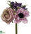 Rose, Hydrangea, Anemone Bouquet - Lavender Purple - Pack of 24