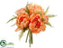 Silk Plants Direct Peony, Fern Bouquet - Peach - Pack of 12