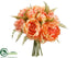Silk Plants Direct Peony, Fern Bouquet - Peach - Pack of 12