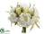 Peony, Fern Bouquet - White - Pack of 12