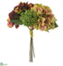 Silk Plants Direct Hydrangea, Rose, Sedum Bouquet - Burgundy Green - Pack of 6