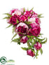 Silk Plants Direct Peony, Fern Cascade Bouquet - Orchid Cream - Pack of 6