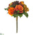 Hydrangea, Rose, Sedum Bouquet - Orange Green - Pack of 6