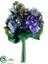 Silk Plants Direct Hydrangea, Berry Bouquet - Purple Green - Pack of 6