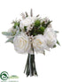 Silk Plants Direct Rose Bouquet - Cream White - Pack of 4