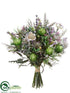 Silk Plants Direct Nigella, Protea Pod Bouquet - Purple Lavender - Pack of 6