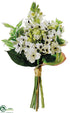 Silk Plants Direct Star of Bethlehem Bouquet - Cream White - Pack of 6