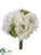 Silk Plants Direct Rose, Hydrangea Bouquet - White - Pack of 6
