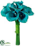 Silk Plants Direct Calla Lily Bouquet - Aqua - Pack of 6