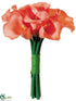 Silk Plants Direct Calla Lily Bouquet - Coral - Pack of 6