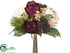 Silk Plants Direct Hydrangea, Rose, Sedum Bouquet - Plum Mauve - Pack of 6