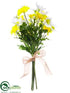 Silk Plants Direct Daisy Bouquet - Yellow White - Pack of 6