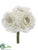 Silk Plants Direct Rose Bouquet - White - Pack of 12