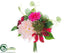 Silk Plants Direct Dahlia, Peony Bouquet - Beauty Blush - Pack of 6