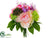 Peony, Snowball Bouquet - Pink Green - Pack of 6