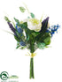 Silk Plants Direct Ranunculus, Lilac Bouquet - Blue Cream - Pack of 6