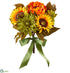 Silk Plants Direct Sunflower, Dahlia Bouquet - Yellow Orange - Pack of 6