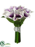 Silk Plants Direct Calla Lily Bouquet - Cream Purple - Pack of 12