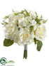 Silk Plants Direct Rose, Hydrangea Bouquet - White - Pack of 6