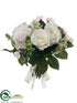 Silk Plants Direct Rose, Lilac, Snowball Bouquet - White Blush - Pack of 6