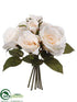 Silk Plants Direct Rose Bouquet - Cream - Pack of 12