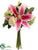 Casablanca Lily, Rose, Snowball Bouquet - Rubrum Cream - Pack of 4