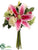 Casablanca Lily, Rose, Snowball Bouquet - Rubrum Cream - Pack of 4