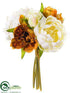 Silk Plants Direct Peony Bouquet - Cream Brown - Pack of 12