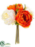 Silk Plants Direct Peony Bouquet - Orange Cream - Pack of 12