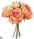 Silk Plants Direct Peony Bouquet - Coral - Pack of 12