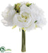 Silk Plants Direct Peony Bouquet - White - Pack of 12