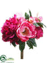 Silk Plants Direct Peony Bouquet - Fuchsia Pink - Pack of 6
