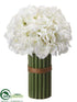 Silk Plants Direct Hydrangea Bouquet - White - Pack of 4