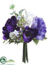 Silk Plants Direct Anemone, Lilac Bouquet - Blue White - Pack of 12