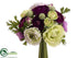 Silk Plants Direct Ranunculus Bouquet - Purple Green - Pack of 6