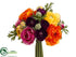 Silk Plants Direct Ranunculus Bouquet - Purple Orange - Pack of 6