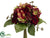 Rose, Hydrangea Bouquet - Burgundy Green - Pack of 6