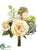 Rose, Peony, Dahlia , Succulent Bouquet - Peach Green - Pack of 6