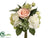 Rose, Hydrangea Bouquet - Peach Green - Pack of 6
