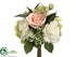 Silk Plants Direct Rose, Hydrangea Bouquet - Peach Green - Pack of 6