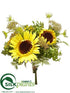 Silk Plants Direct Sunflower, Jade - Yellow Green - Pack of 6