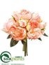Silk Plants Direct Peony Bouquet - Coral - Pack of 6