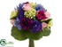 Silk Plants Direct Rose, Lisianthus Bouquet - Blue Purple - Pack of 6