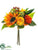 Silk Plants Direct Sunflower, Rose Bouquet - Rust Orange - Pack of 6