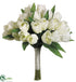 Silk Plants Direct Tulip Bouquet - White - Pack of 12