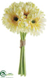 Silk Plants Direct Gerbera Daisy Bouquet - Yellow Light - Pack of 6