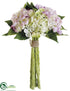 Silk Plants Direct Hydrangea Bouquet - Green Lavender - Pack of 6
